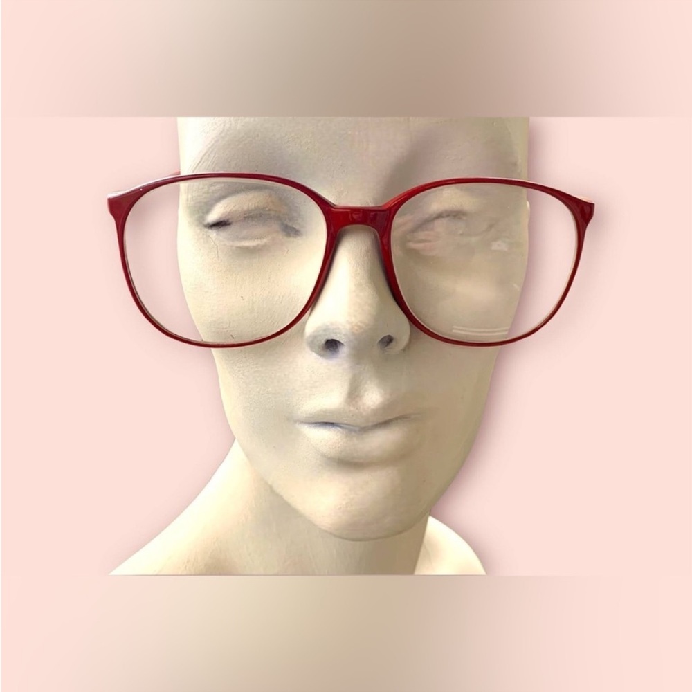 90s Designer Glasses Red Oversized Eyeglasses